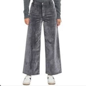 New Universal Thread Wide-Leg Gray Velvet Pants Size Woman's 17